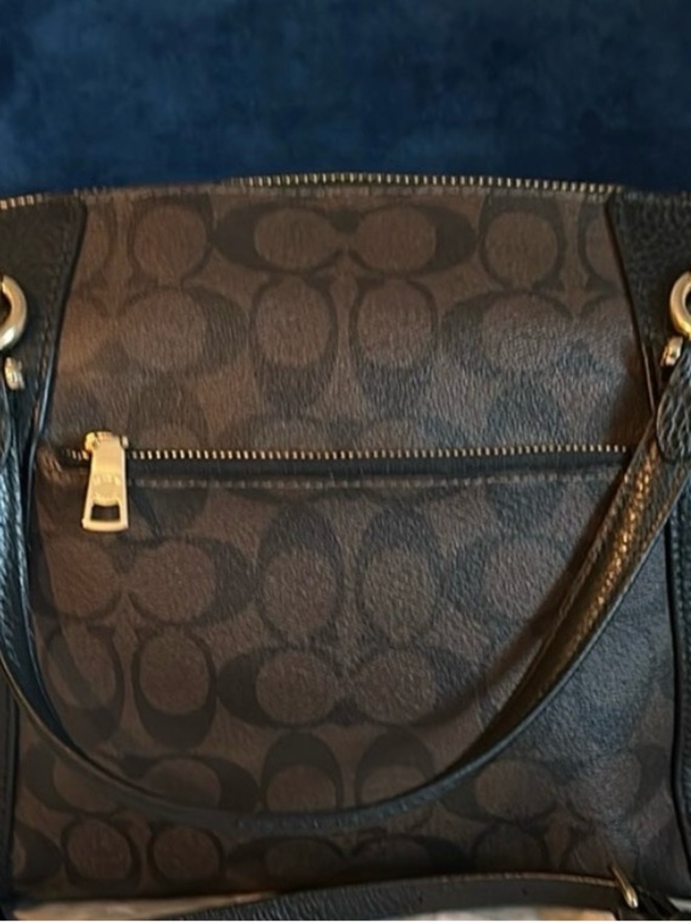 Coach Black and Brown Signature Jacquard Shoulder Bag